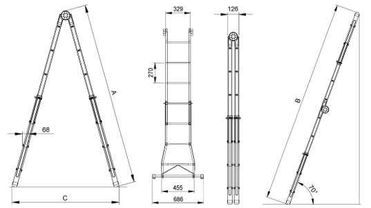 Лесница металлическая Elkop B 45 FS