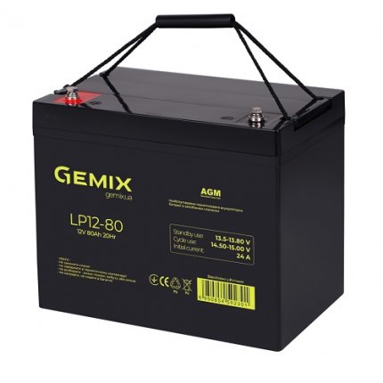 Батарея акумуляторна Gemix LP12-80 AGM