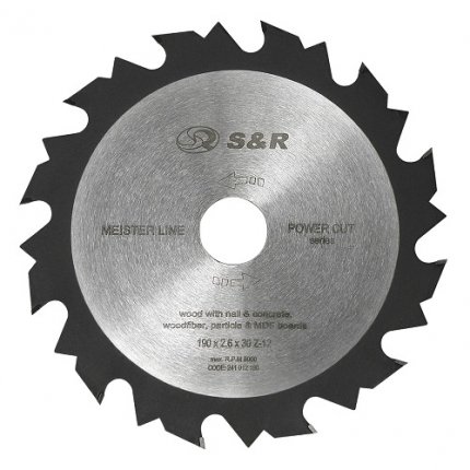 Диск пиляльний S & R Meister Power Cut 190x30x2,6 мм