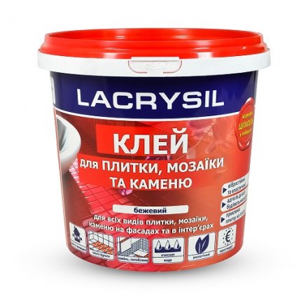 Клей монтажний акриловий Lacrysil «Для плитки, мозаїки і каменю» 1,5 кг