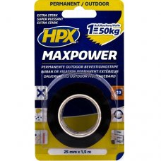 Скотч двосторонній спінений чорний HPX HAS 3200 Maxpower 25 мм х 1,5 м