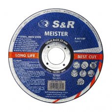 Круг отрезной по металлу и нержавеющей стали S&R Meister A 60 S BF 125x0,8x22,2