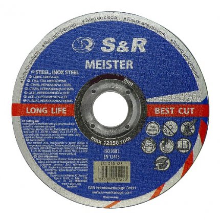 Набір кругів відрізних по металу та нержавіючій сталі S&R Meister A 60 S BF 125x1,0x22,2 15 шт