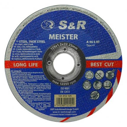 Круг відрізний по металу і нержавіючій сталі S & R Meister A 46 S BF 125x1,2x22,2