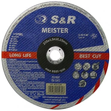 Круг отрезной по металлу S&R Meister A 30 R BF 230x2,5x22,2(131025230)