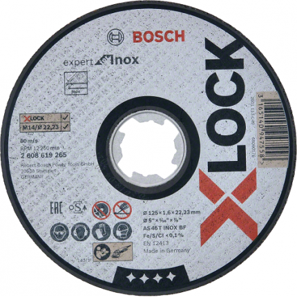 Круг абразивний відрізний Bosch X-Lock Expert for Inox 125x22,2 мм