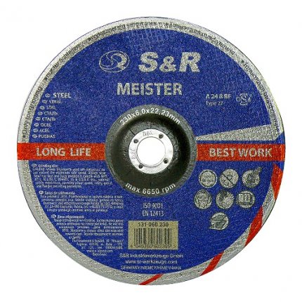 Круг зачисний по металу S&R Meister A 24 R BF 230x6,0x22,2