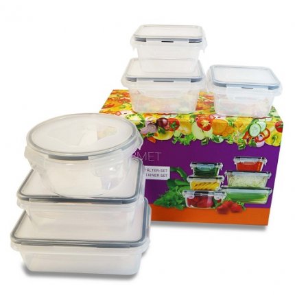Набір харчових контейнерів пластикових TAVIALO з фіксаторами 6 шт